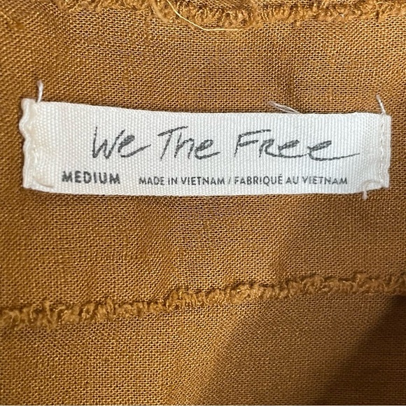 Free People Cloud 9 Bubble Tee Linen Blend in Pecan Brown M - Picture 10 of 11